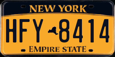 NY license plate HFY8414