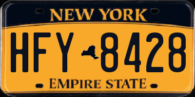 NY license plate HFY8428