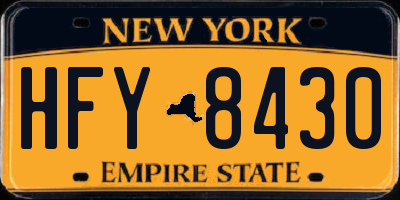 NY license plate HFY8430