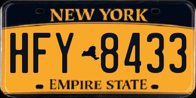 NY license plate HFY8433