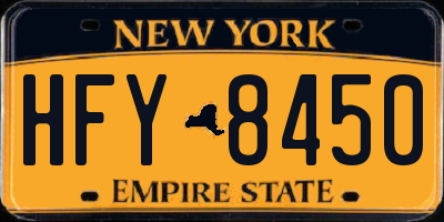 NY license plate HFY8450