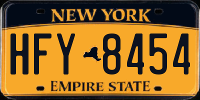 NY license plate HFY8454