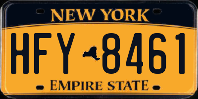 NY license plate HFY8461