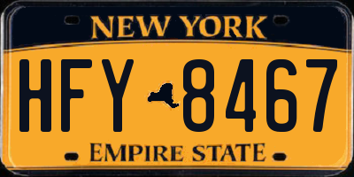 NY license plate HFY8467