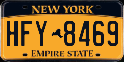 NY license plate HFY8469