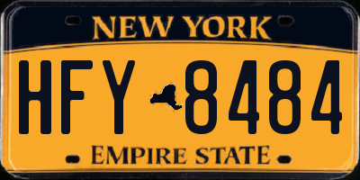 NY license plate HFY8484