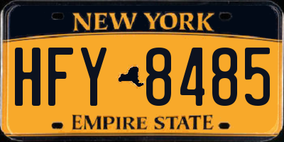 NY license plate HFY8485