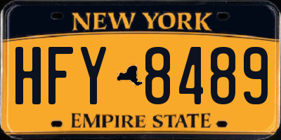 NY license plate HFY8489
