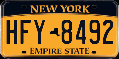 NY license plate HFY8492