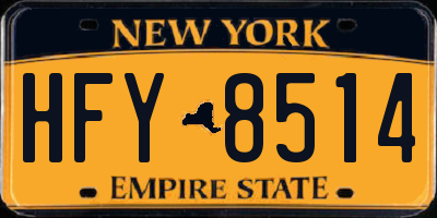 NY license plate HFY8514