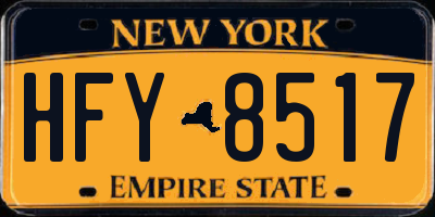NY license plate HFY8517