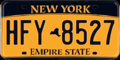 NY license plate HFY8527