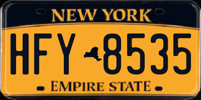 NY license plate HFY8535