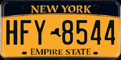 NY license plate HFY8544