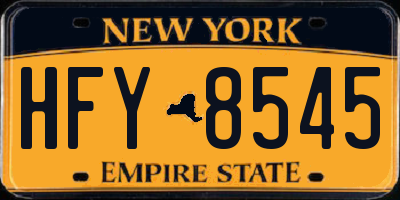 NY license plate HFY8545