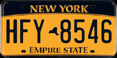 NY license plate HFY8546