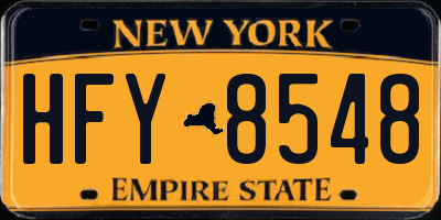 NY license plate HFY8548