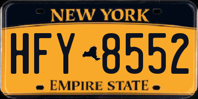 NY license plate HFY8552