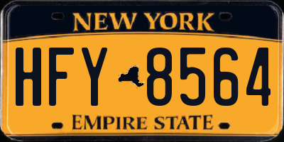 NY license plate HFY8564