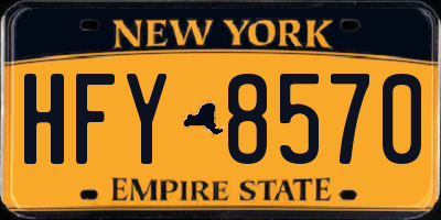 NY license plate HFY8570