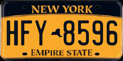 NY license plate HFY8596