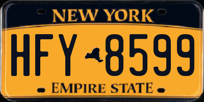 NY license plate HFY8599