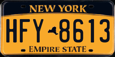 NY license plate HFY8613
