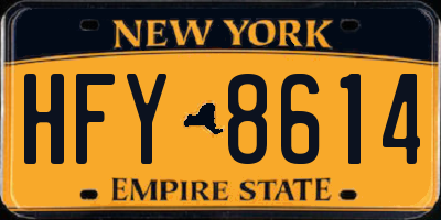NY license plate HFY8614