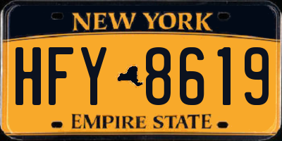 NY license plate HFY8619