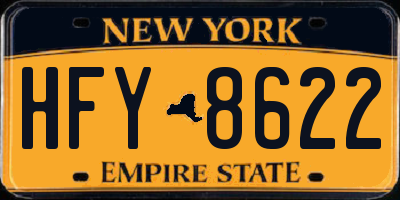 NY license plate HFY8622