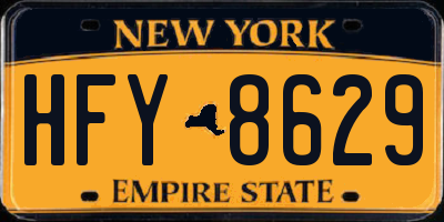 NY license plate HFY8629