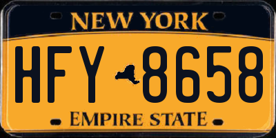NY license plate HFY8658