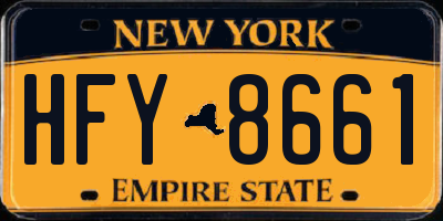 NY license plate HFY8661
