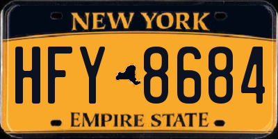 NY license plate HFY8684