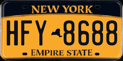 NY license plate HFY8688
