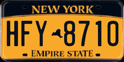 NY license plate HFY8710