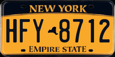 NY license plate HFY8712