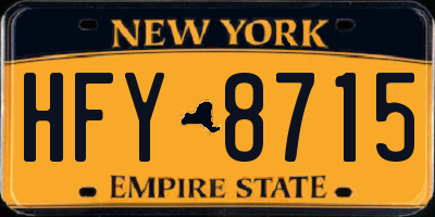 NY license plate HFY8715