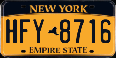 NY license plate HFY8716
