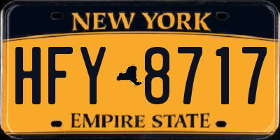 NY license plate HFY8717