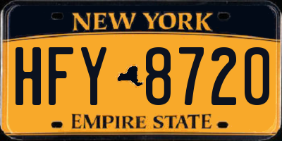 NY license plate HFY8720