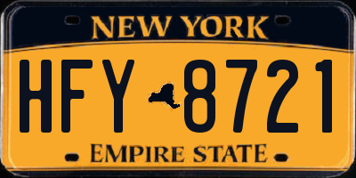 NY license plate HFY8721