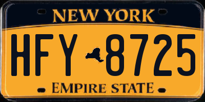 NY license plate HFY8725