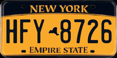NY license plate HFY8726