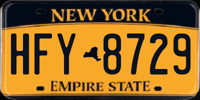 NY license plate HFY8729