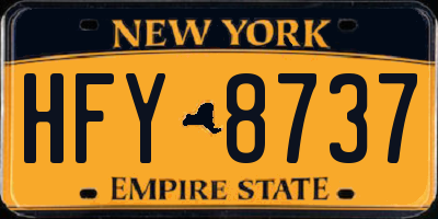 NY license plate HFY8737