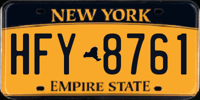 NY license plate HFY8761