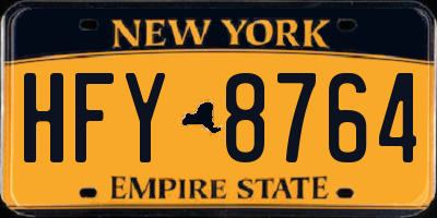 NY license plate HFY8764