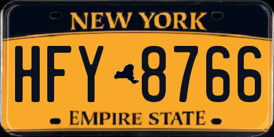 NY license plate HFY8766