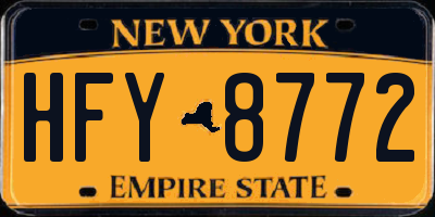 NY license plate HFY8772